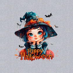 Свитшот хлопковый мужской Счастливого Хэллоуина - ведьмочка, цвет: меланж — фото 2