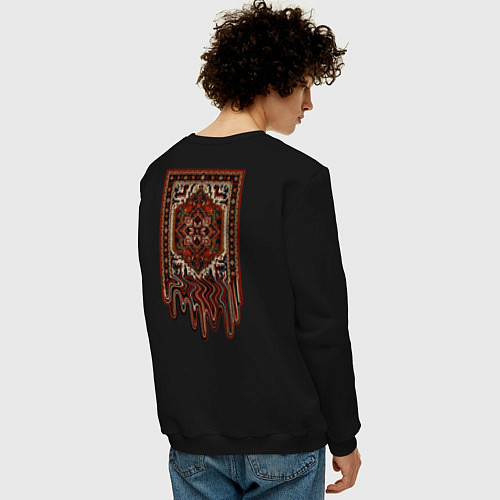 Мужской свитшот Ковёр ностальгия потёкший расплавленный / Черный – фото 4