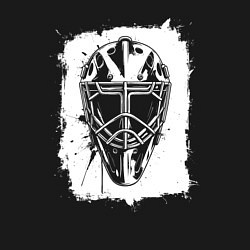 Свитшот хлопковый мужской Вратарская маска в белом квадрате, цвет: черный — фото 2