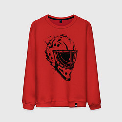 Свитшот хлопковый мужской Черная вратарская маска, цвет: красный