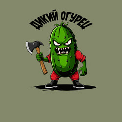 Свитшот хлопковый мужской Дикий огурец с топором, цвет: авокадо — фото 2