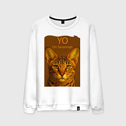 Свитшот хлопковый мужской Yo - Im Savannah, цвет: белый