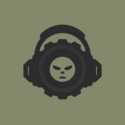 Свитшот хлопковый мужской Логотип c лицом и шестернёй в наушниках, цвет: авокадо — фото 2