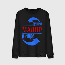 Свитшот хлопковый мужской Лучший маляр в мире, цвет: черный