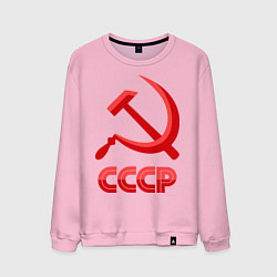 Свитшот хлопковый мужской СССР Логотип, цвет: светло-розовый