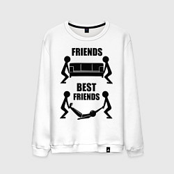Свитшот хлопковый мужской Best friends, цвет: белый