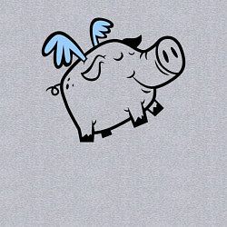 Свитшот хлопковый мужской Крылатый поросёнок, цвет: меланж — фото 2