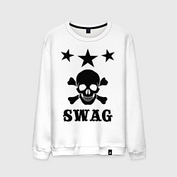 Свитшот хлопковый мужской SWAG Skull, цвет: белый