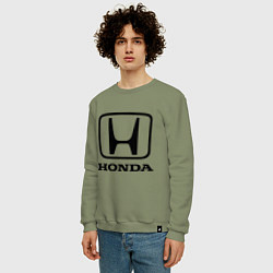 Свитшот хлопковый мужской Honda logo, цвет: авокадо — фото 2