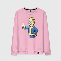Свитшот хлопковый мужской Fallout vault boy, цвет: светло-розовый