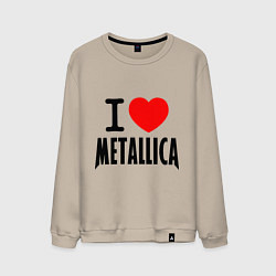 Свитшот хлопковый мужской I love Metallica, цвет: миндальный