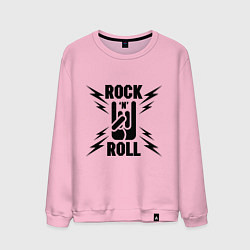 Свитшот хлопковый мужской Rock'n'roll Forever, цвет: светло-розовый