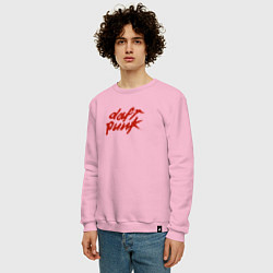 Свитшот хлопковый мужской Daft punk, цвет: светло-розовый — фото 2