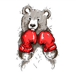 Свитшот хлопковый мужской Bear Boxing, цвет: белый — фото 2