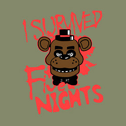 Свитшот хлопковый мужской I Survived Five Night, цвет: авокадо — фото 2