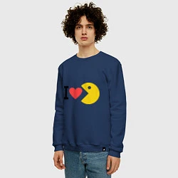 Свитшот хлопковый мужской I love Packman, цвет: тёмно-синий — фото 2