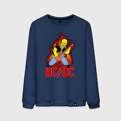 Свитшот хлопковый мужской AC/DC Homer, цвет: тёмно-синий