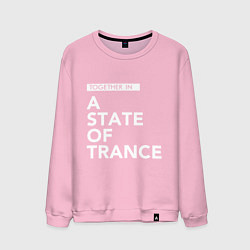 Свитшот хлопковый мужской Together in A State of Trance, цвет: светло-розовый