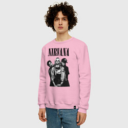 Свитшот хлопковый мужской Nirvana Group, цвет: светло-розовый — фото 2