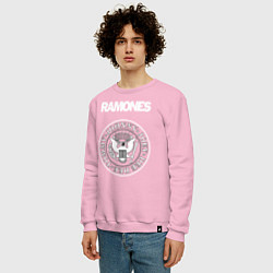 Свитшот хлопковый мужской Ramones, цвет: светло-розовый — фото 2