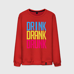 Свитшот хлопковый мужской Drink Drank Drunk, цвет: красный