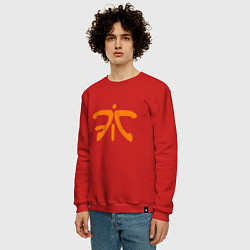 Свитшот хлопковый мужской Fnatic Logo, цвет: красный — фото 2