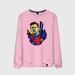 Свитшот хлопковый мужской Messi Art, цвет: светло-розовый