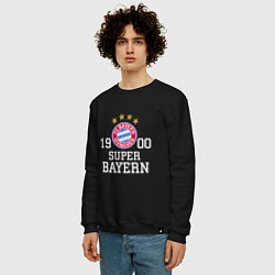 Свитшот хлопковый мужской Super Bayern 1900, цвет: черный — фото 2