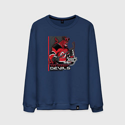 Свитшот хлопковый мужской New Jersey Devils, цвет: тёмно-синий