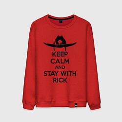 Свитшот хлопковый мужской Keep Calm & Stay With Rick, цвет: красный