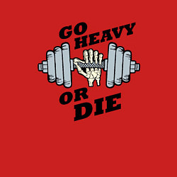 Свитшот хлопковый мужской Go heavy or die, цвет: красный — фото 2