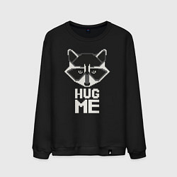 Свитшот хлопковый мужской Raccoon: Hug me, цвет: черный