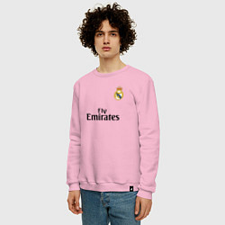 Свитшот хлопковый мужской Real Madrid: Fly Emirates, цвет: светло-розовый — фото 2