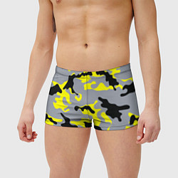 Мужские плавки Yellow & Grey Camouflage, цвет: 3D-принт — фото 2