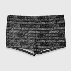 Мужские плавки Стена из черного кирпича Лофт, цвет: 3D-принт