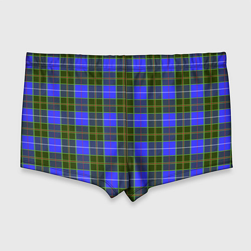 Мужские плавки Ткань Шотландка сине-зелёная / 3D-принт – фото 2