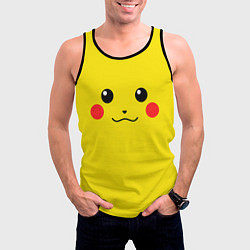 Майка-безрукавка мужская Happy Pikachu, цвет: 3D-черный — фото 2