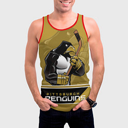 Майка-безрукавка мужская Pittsburgh Penguins, цвет: 3D-красный — фото 2