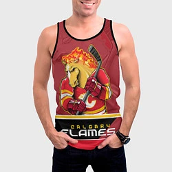 Майка-безрукавка мужская Calgary Flames, цвет: 3D-черный — фото 2