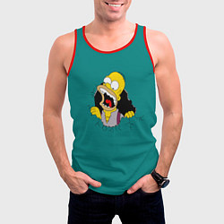 Майка-безрукавка мужская Alien-Homer, цвет: 3D-красный — фото 2