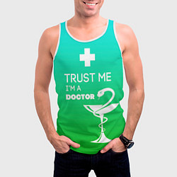 Майка-безрукавка мужская Trust me, i'm a doctor, цвет: 3D-белый — фото 2