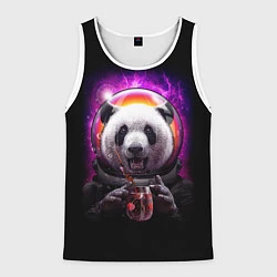 Майка-безрукавка мужская Panda Cosmonaut, цвет: 3D-белый