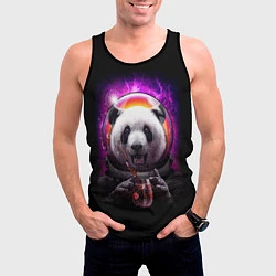 Майка-безрукавка мужская Panda Cosmonaut, цвет: 3D-черный — фото 2