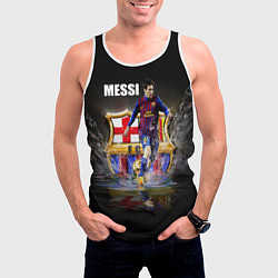 Майка-безрукавка мужская Messi FCB, цвет: 3D-белый — фото 2