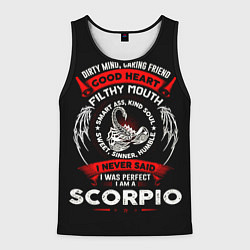 Майка-безрукавка мужская I am a Scorpio, цвет: 3D-черный
