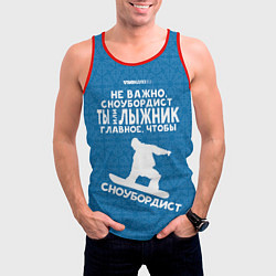 Майка-безрукавка мужская Сноубордист или лыжник, цвет: 3D-красный — фото 2