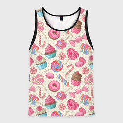 Майка-безрукавка мужская Радости для сладости, цвет: 3D-черный