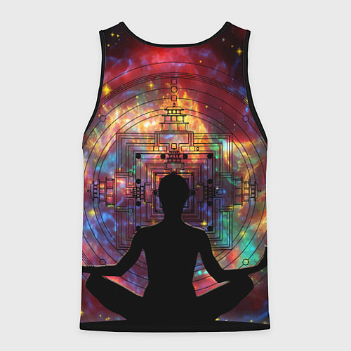 Мужская майка без рукавов Йога - мандала / 3D-Черный – фото 2