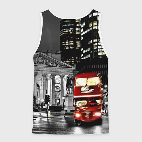 Мужская майка без рукавов Лондон - ночной автобус / 3D-Белый – фото 2