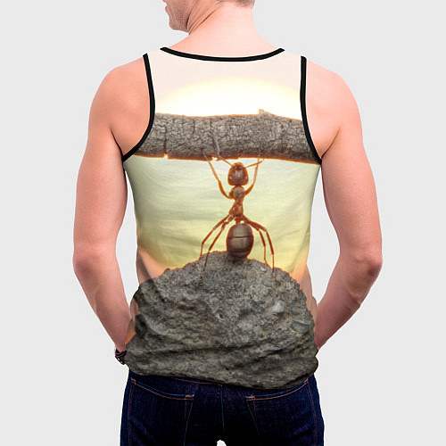Мужская майка без рукавов Муравей-силач / 3D-Черный – фото 4